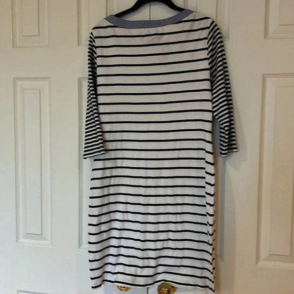 Tommy Hilfiger Blue White Striped Crew Neck Casual Dress Size Large - Picture 3 of 11